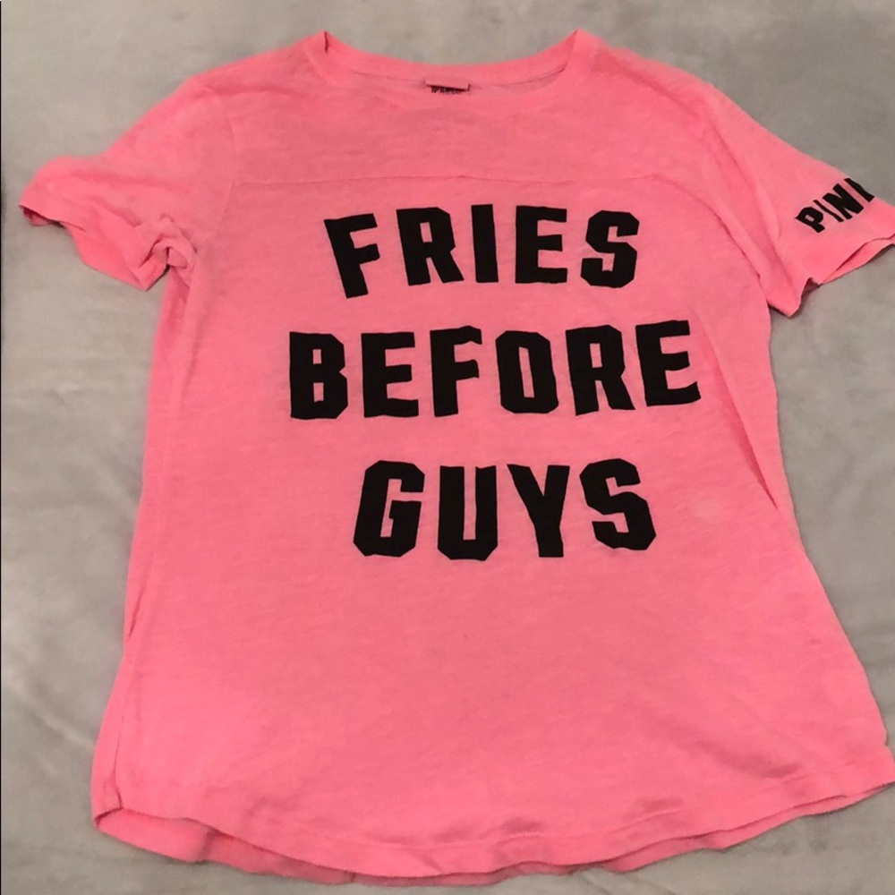 pink short sleeved shirt from the store pink